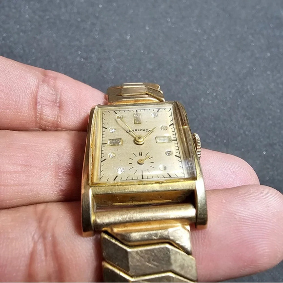 Vintage Cavalcade Mechanical Wind Up Watch 10K Gold Filled Crystal Dial Working - Picture 2 of 11